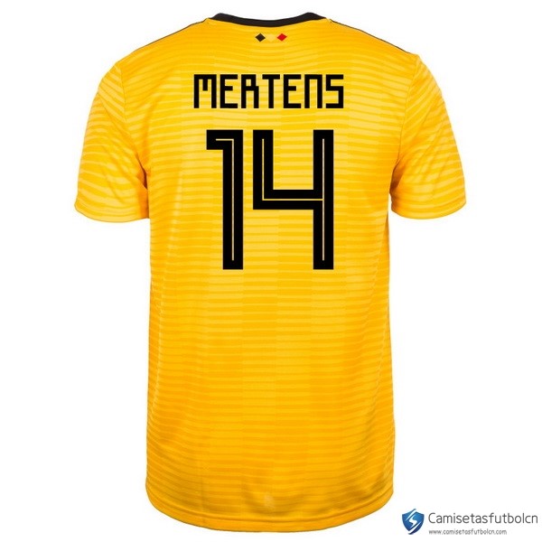 Camiseta Seleccion Belgica Segunda equipo Mertens 2018 Amarillo